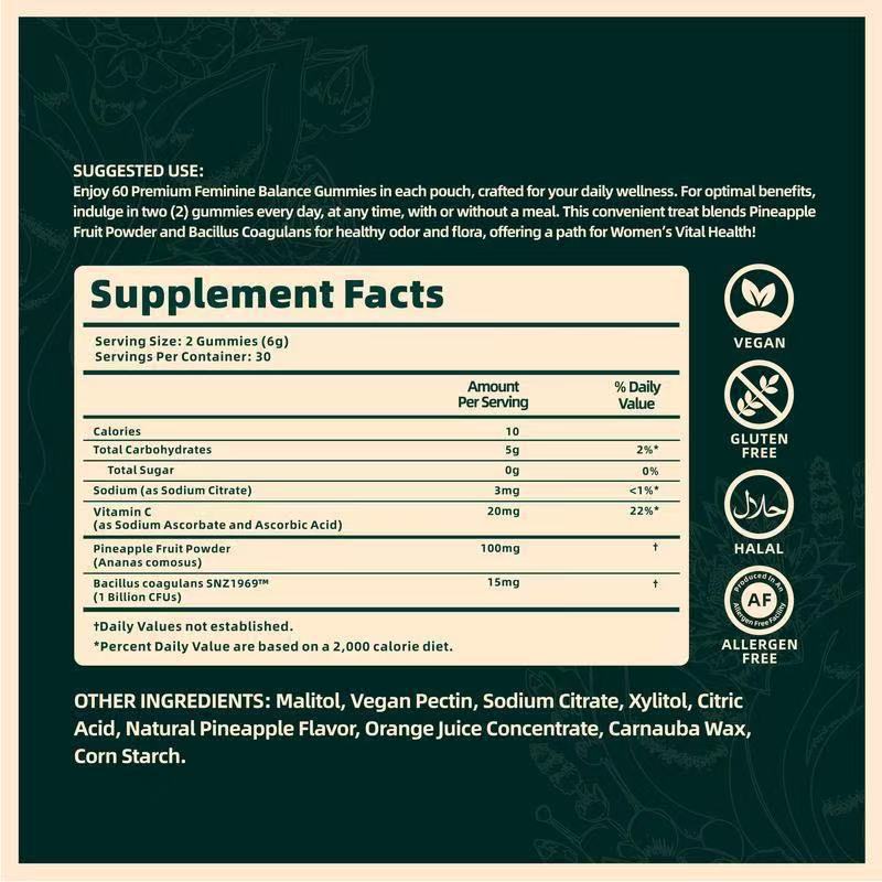Premium Feminine Balance Gummies - Hawaiian Pineapple