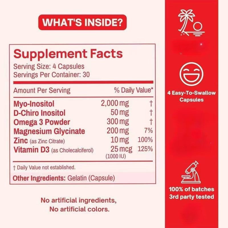 PCOS Multivitamins Myo-Inositol D-Chiro Omega 3 Capsule